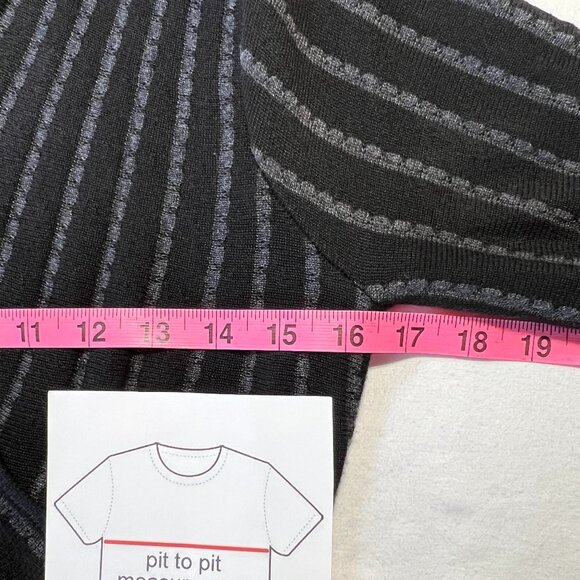 🌼Calvin Klein Black Wrap Dress Size M Sleek Stripes & Timeless Style - Picture 8 of 10